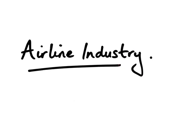 Airline Industry Handwritten White Background — Stock Photo, Image