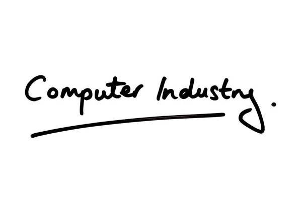 Industria Del Computer Scritto Mano Sfondo Bianco — Foto Stock