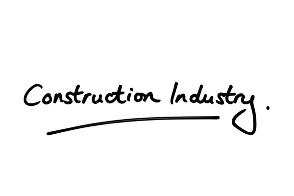 Industria Construcción Escrito Mano Sobre Fondo Blanco —  Fotos de Stock