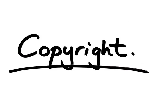 Copyright Handgeschreven Een Witte Achtergrond — Stockfoto
