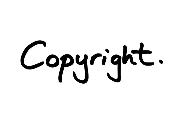 Copyright Handgeschreven Een Witte Achtergrond — Stockfoto