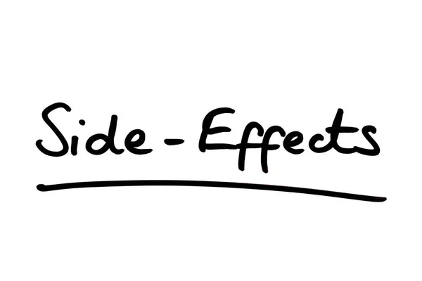 Side Effects Handwritten White Background — Stock Photo, Image