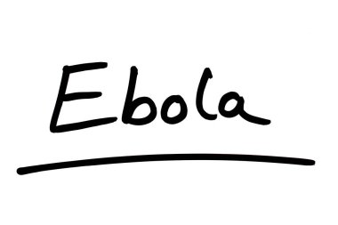 Beyaz arkaplanda Ebola el yazısı.