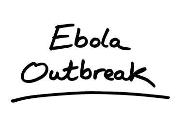 Beyaz arkaplanda Ebola Salgını el yazısı.