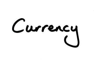 Beyaz arkaplana el yazısıyla yazılmış para birimi.