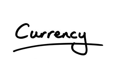 Beyaz arkaplana el yazısıyla yazılmış para birimi.