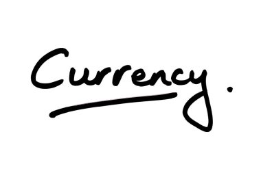 Beyaz arkaplana el yazısıyla yazılmış para birimi.