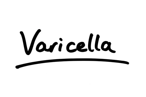 ワリチェッラ Varicella という言葉は白色の背景に手書きで書かれている — ストック写真