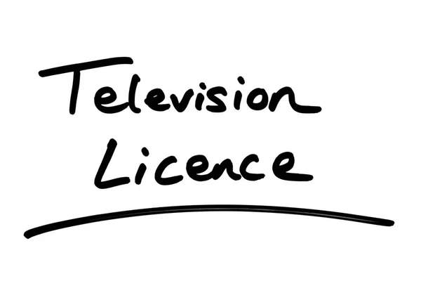 Television Licence Handwritten White Background — Stock Photo, Image