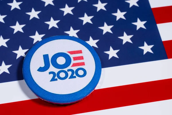 London May 5Th 2020 Joe Biden 2020 Pin Badge Portraying — Stock Photo, Image