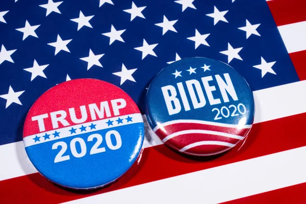 London May 5Th 2020 Donald Trump Joe Biden Pin Badges — Stock Photo, Image