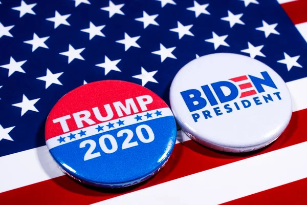 London May 5Th 2020 Donald Trump Joe Biden Pin Badges — Stock Photo, Image