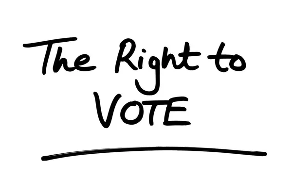 Direito Vote Escrito Mão Sobre Fundo Branco — Fotografia de Stock