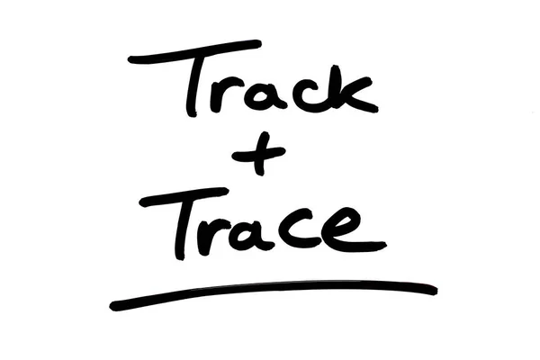Track Trace Pisane Ręcznie Białym Tle — Zdjęcie stockowe