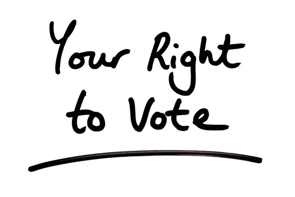 Seu Direito Votar Escrito Mão Fundo Branco — Fotografia de Stock
