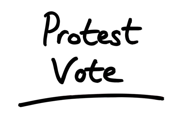 Διαμαρτυρία Ψηφοφορία Χειρόγραφη Λευκό Φόντο — Φωτογραφία Αρχείου