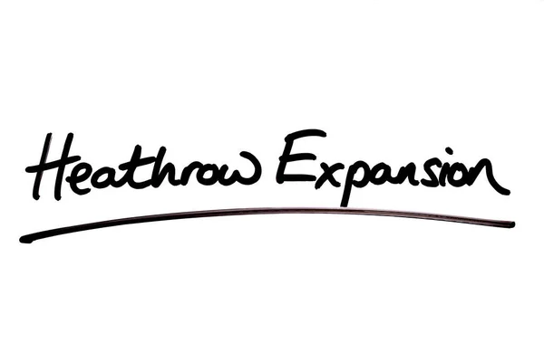 Heathrow Expansion Handwritten White Background — Stock Photo, Image