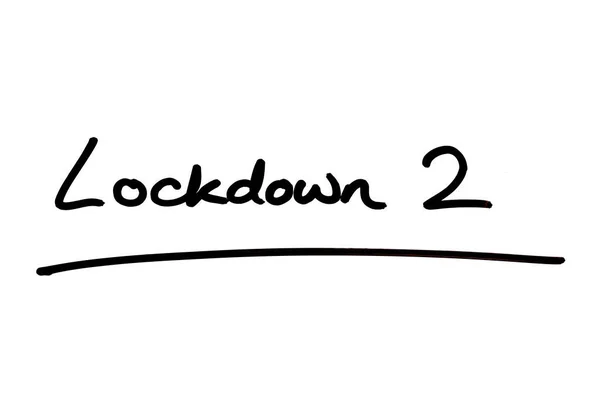 白い背景に手書きのロックダウン2 — ストック写真