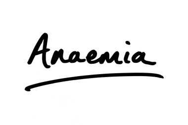 Beyaz arkaplanda el yazısı olan anemi..