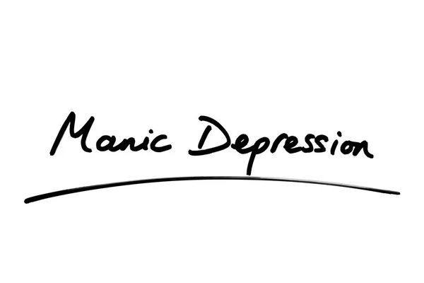 Depresión Maníaca Escrita Mano Sobre Fondo Blanco — Foto de Stock