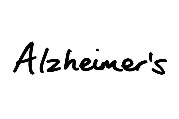 Alzheimers Escrito Mano Sobre Fondo Blanco — Foto de Stock