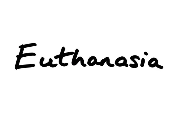 Euthanasie Handgeschrieben Auf Weißem Hintergrund — Stockfoto