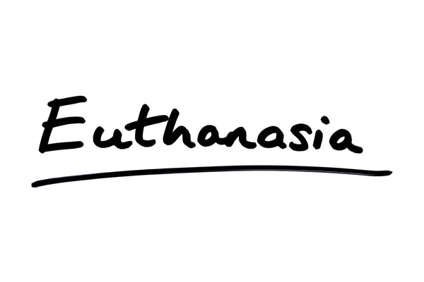 Euthanasia Handwritten White Background — Stock Photo, Image