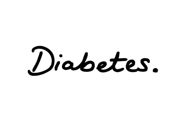 Diabetes Ručně Napsaný Bílém Pozadí — Stock fotografie