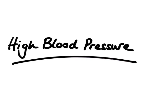 High Blood Pressure Handwritten White Background — Stock Photo, Image