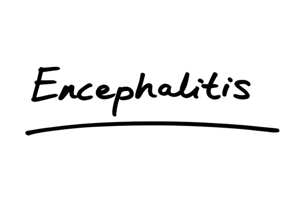 Excephalitis Handgeschrieben Auf Weißem Hintergrund — Stockfoto