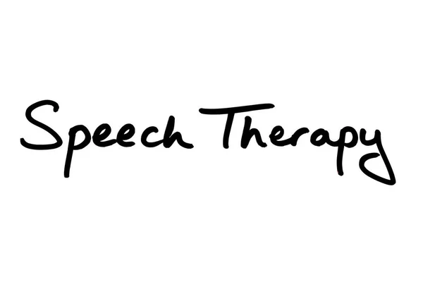 Speech Therapie Handgeschreven Een Witte Achtergrond — Stockfoto