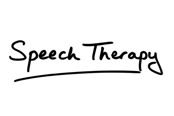 Speech Therapie Handgeschreven Een Witte Achtergrond — Stockfoto