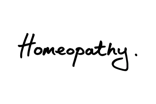 Homeopatia Escrito Mão Fundo Branco — Fotografia de Stock