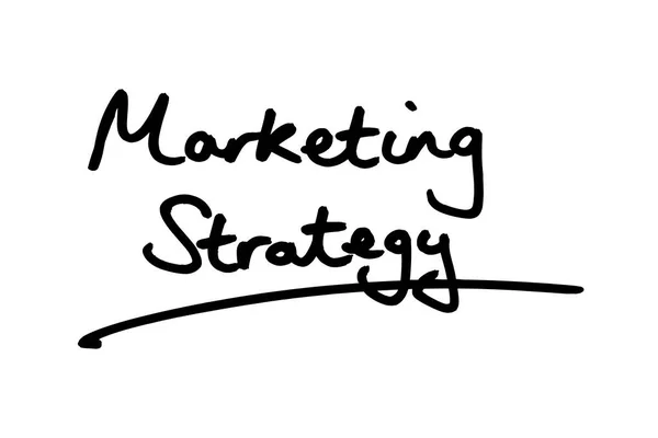 Marketing Strategy Handwritten White Background — Stock Photo, Image