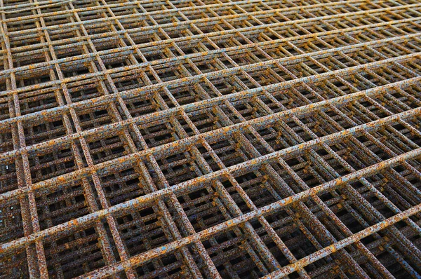 Steel bars reinforcement on construction site