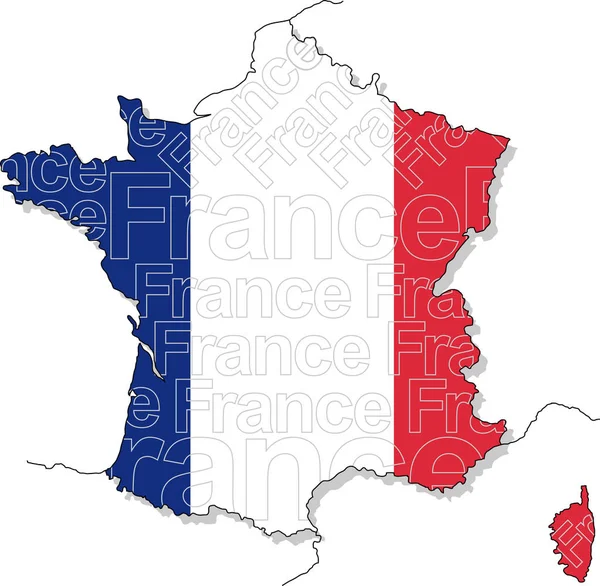A map of France. — Stock Vector
