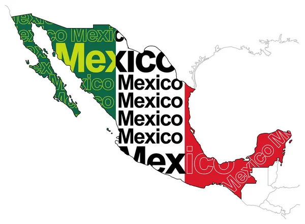 Карта Мексики . — стоковый вектор