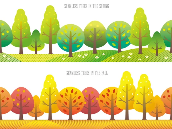 A set of two seamless vector forest illustrations.