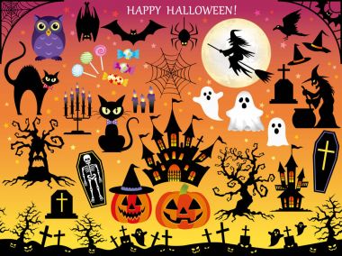 Halloween vector illustration set.  clipart