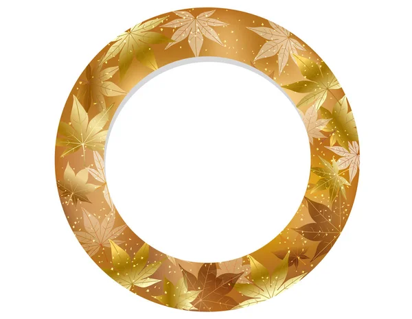 Illustration d'un cadre vectoriel d'automne circulaire en or . — Image vectorielle