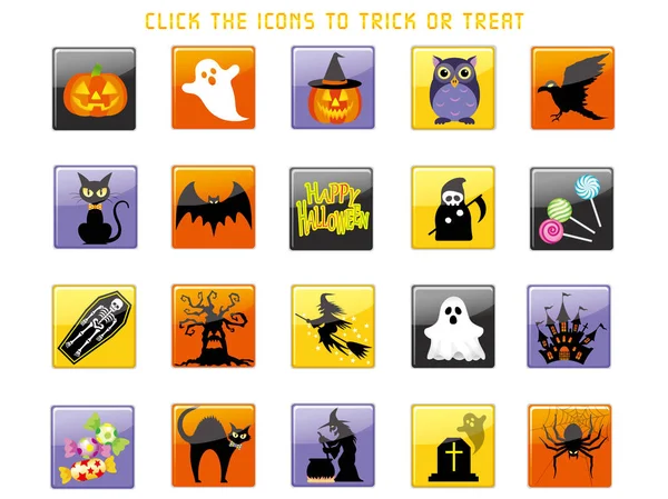 Ícones de interface de usuário Feliz Halloween . — Vetor de Stock