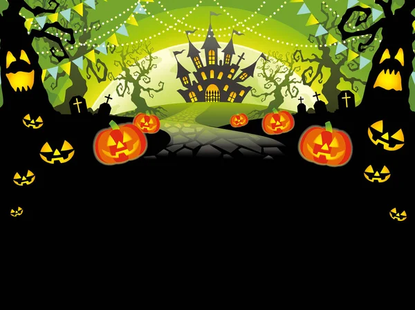 Uma ilustração vetorial Feliz Halloween com espaço em texto . —  Vetores de Stock