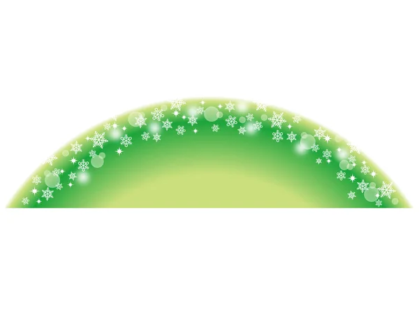 Gröna halvcirkelformade snö bakgrunden. — Stock vektor