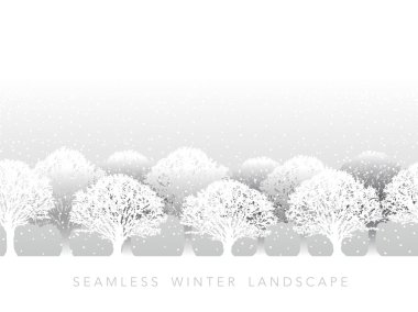 Sorunsuz karlı manzara illüstrasyon.