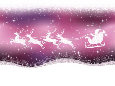 Noel Baba ve reindeers ile sorunsuz bir soyut Noel arka plan.