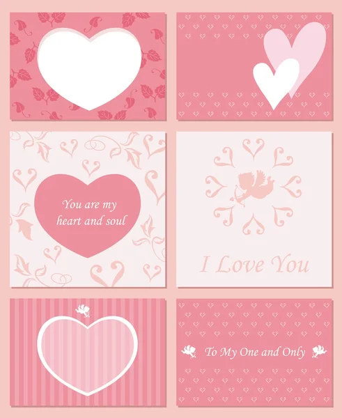 バレンタインの日カード ベクトル図のセット — ストックベクタ