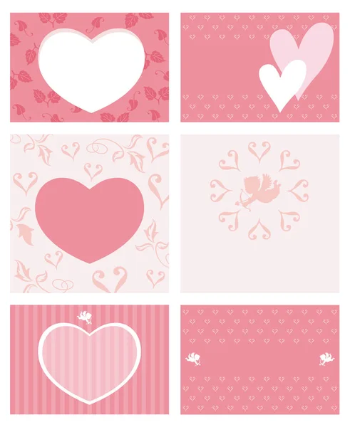 Set Assorted Valentines Day Cards Vector Illustration — Stock Vector