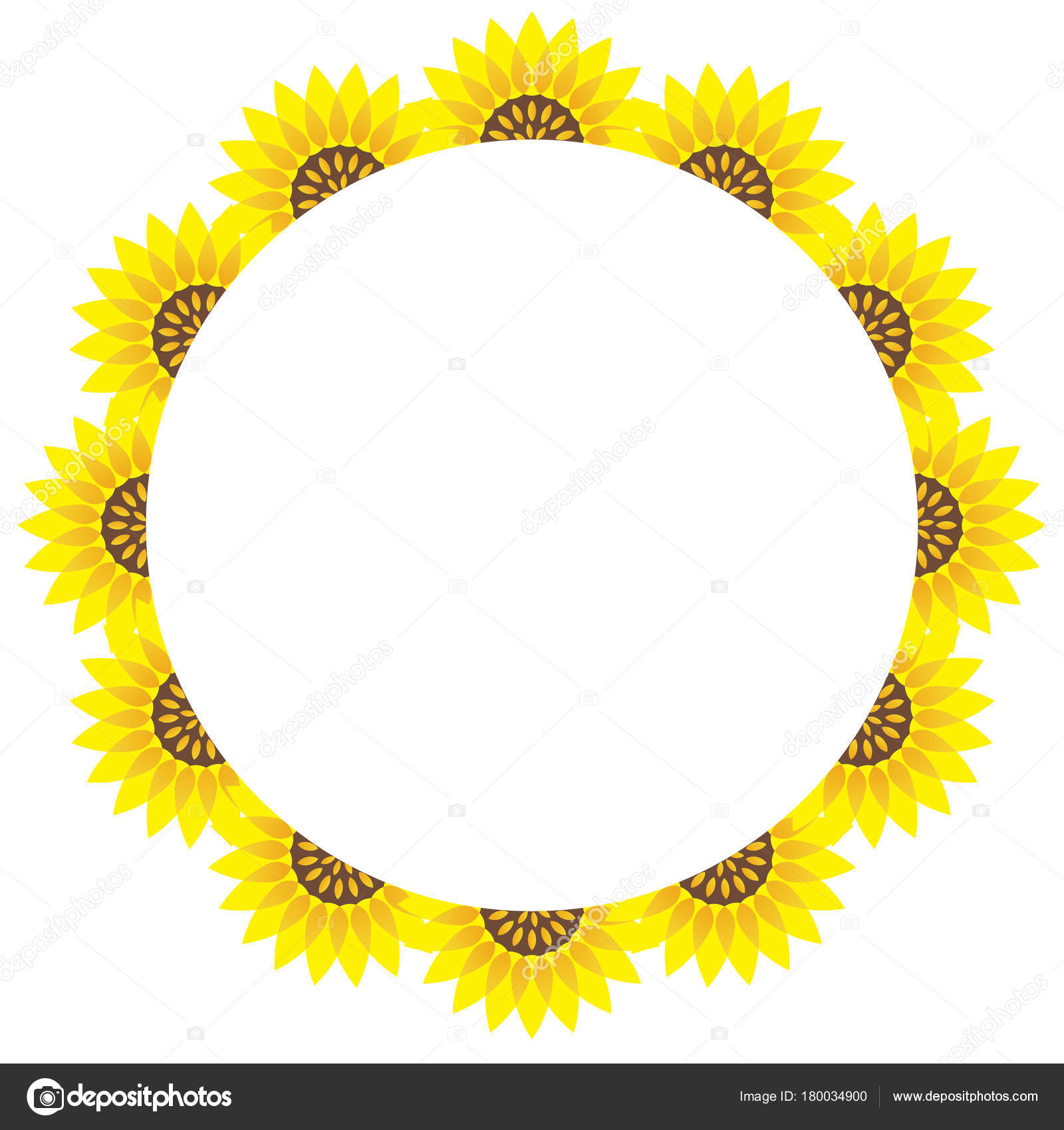 Download Circular Sunflower Frame Text Space Vector Illustration ...