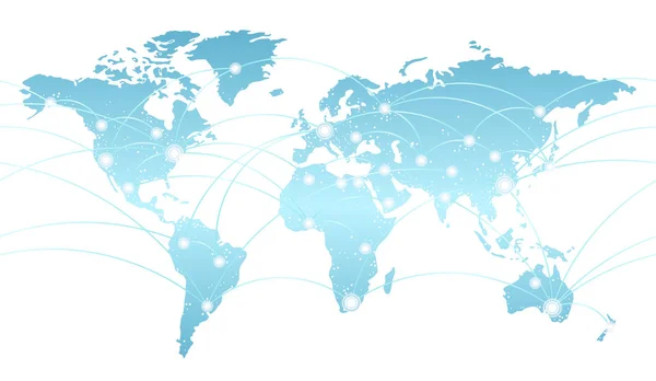 Mapa Sem Emenda Sistema Rede Global Ilustração Vetorial Horizontalmente Repetível —  Vetores de Stock