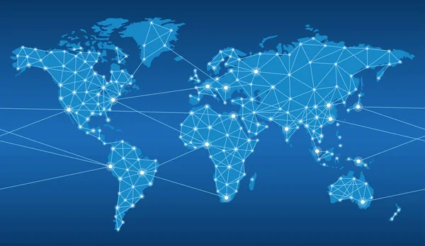 Mapa Sem Emenda Sistema Rede Global Ilustração Vetorial Horizontalmente Repetível —  Vetores de Stock
